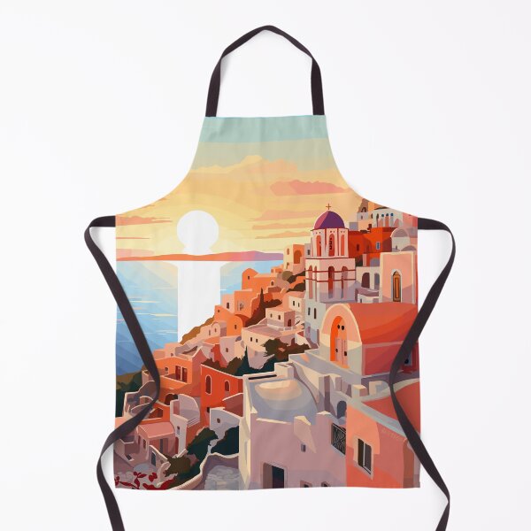 Item preview, Calm Santorini Greece Greek Sunset Illustration Art designed and sold by LVTFCOarts.