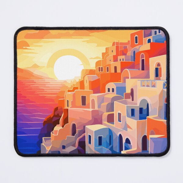 Item preview, Santorini Greece Ocean Sunset Greek Illustration Art designed and sold by LVTFCOarts.