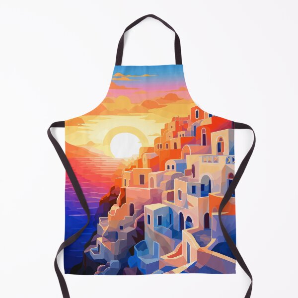 Item preview, Santorini Greece Ocean Sunset Greek Illustration Art designed and sold by LVTFCOarts.