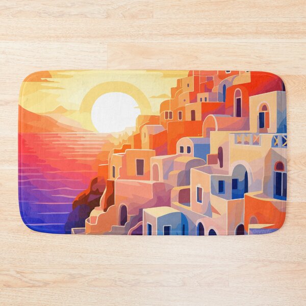 Item preview, Santorini Greece Ocean Sunset Greek Illustration Art designed and sold by LVTFCOarts.