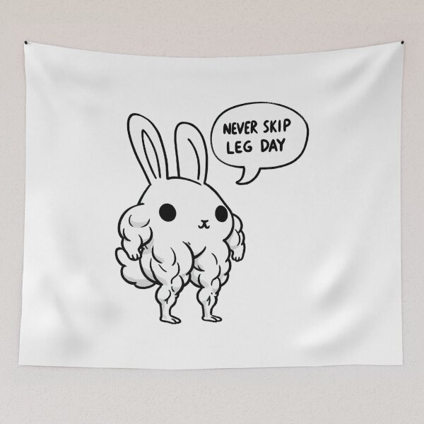 Item preview, Never Skip Leg Day Rabbit designed and sold by LemuellTrends.