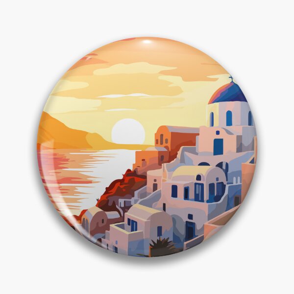 Item preview, Peaceful Santorini Greece European Theme Greek Art designed and sold by LVTFCOarts.
