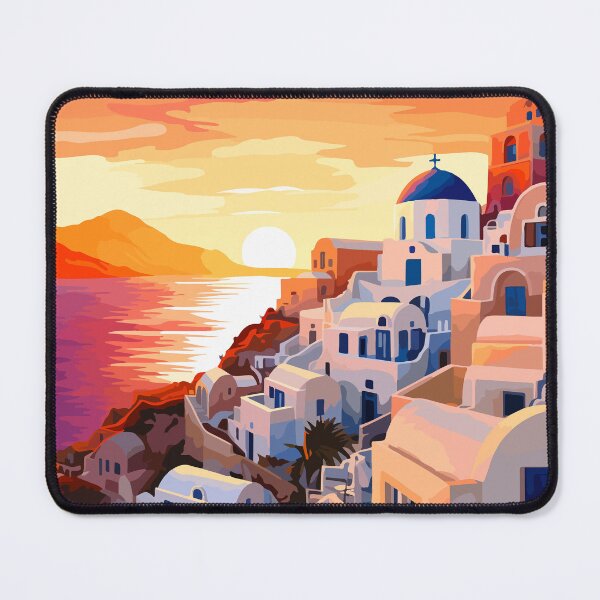 Item preview, Peaceful Santorini Greece European Theme Greek Art designed and sold by LVTFCOarts.