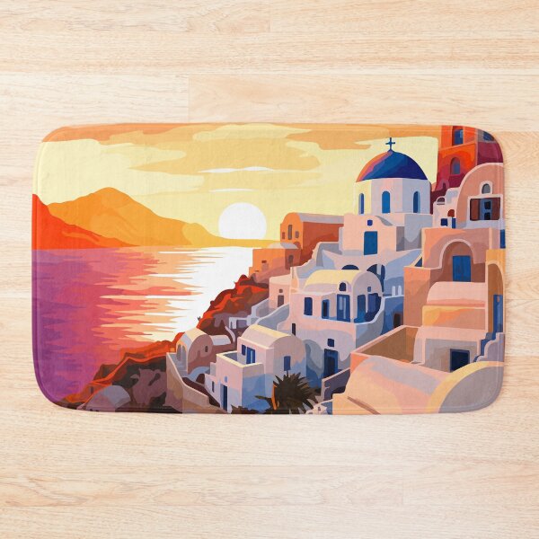 Item preview, Peaceful Santorini Greece European Theme Greek Art designed and sold by LVTFCOarts.