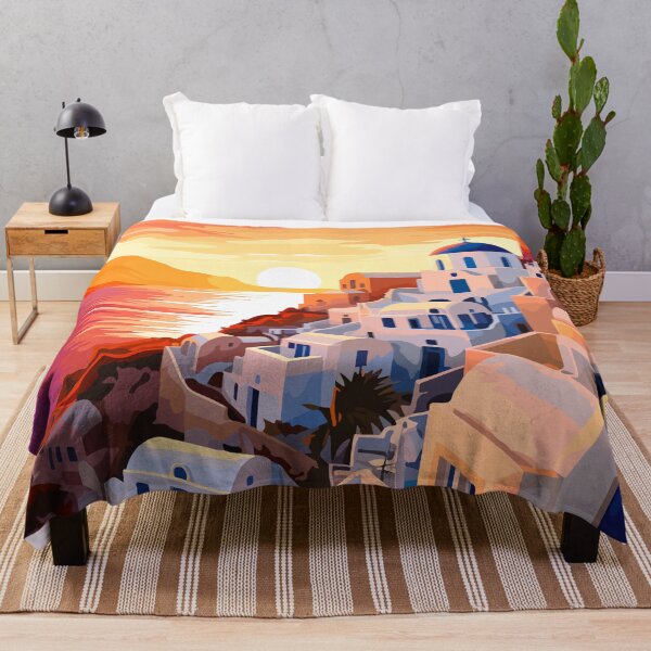 Item preview, Peaceful Santorini Greece European Theme Greek Art designed and sold by LVTFCOarts.