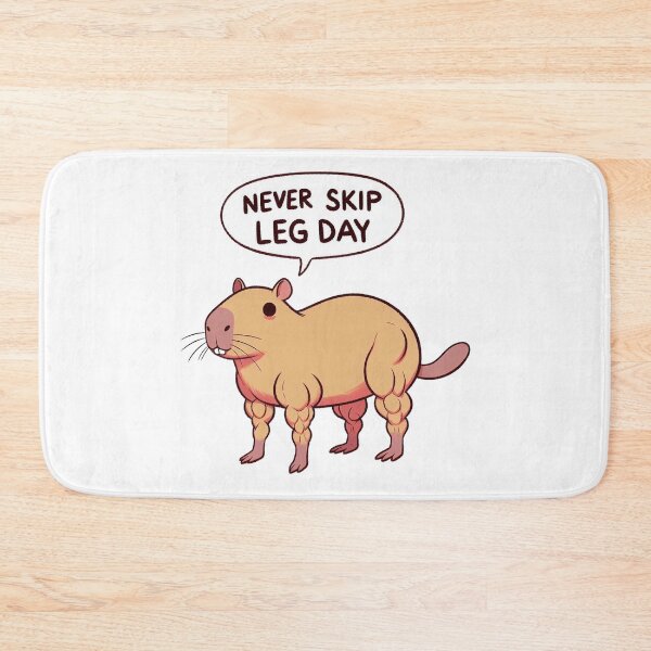 Item preview, Never Skip Leg Day Capybara designed and sold by LemuellTrends.
