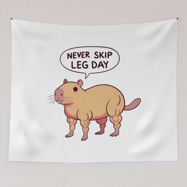 Item preview, Never Skip Leg Day Capybara designed and sold by LemuellTrends.