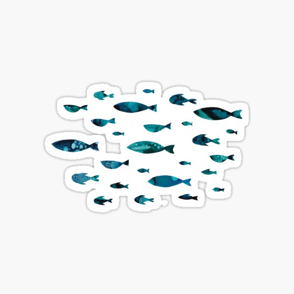 School Of Fish Swimming Together Sticker
