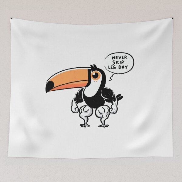 Item preview, Never Skip Leg Day Toucan designed and sold by LemuellTrends.