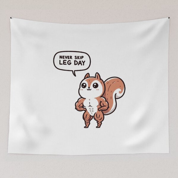Item preview, Never Skip Leg Day Squirrel designed and sold by LemuellTrends.