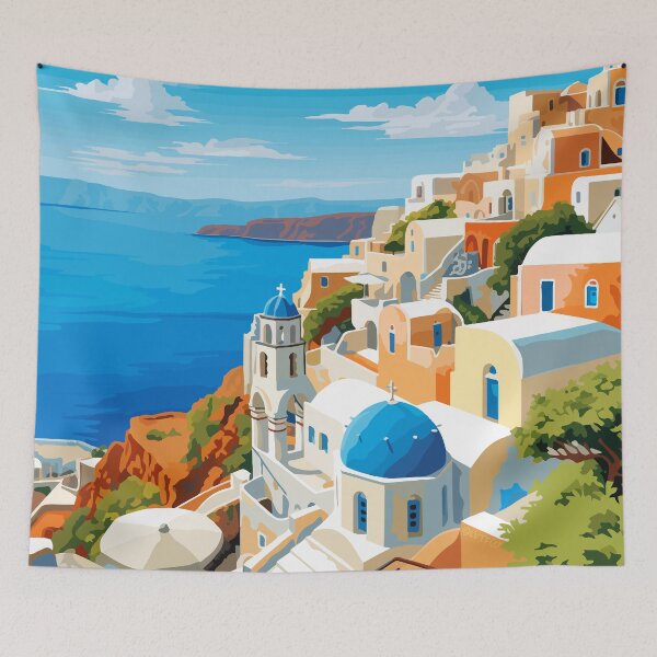 Item preview, Magical Santorini Greece Summer Travel Greek Theme Art designed and sold by LVTFCOarts.