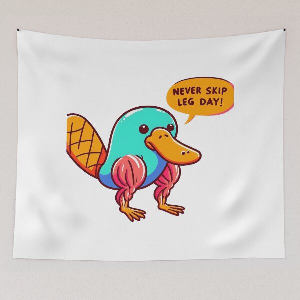 Item preview, Never Skip Leg Day Platypus designed and sold by LemuellTrends.