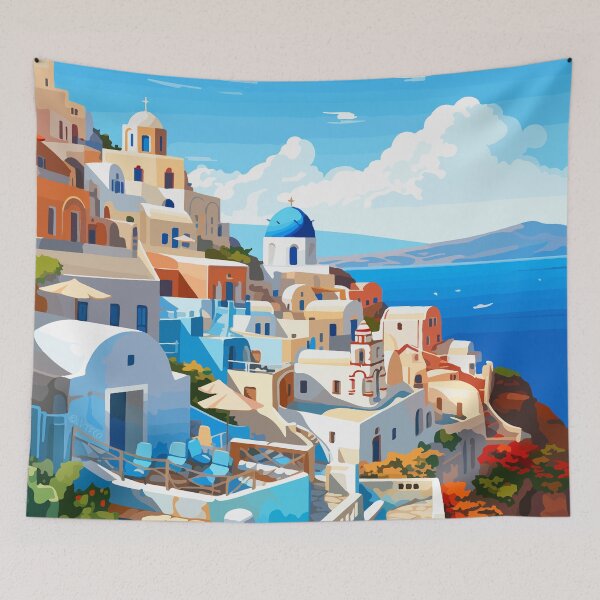 Item preview, Magical Santorini Greek Summer Vacation Greece Theme Art designed and sold by LVTFCOarts.