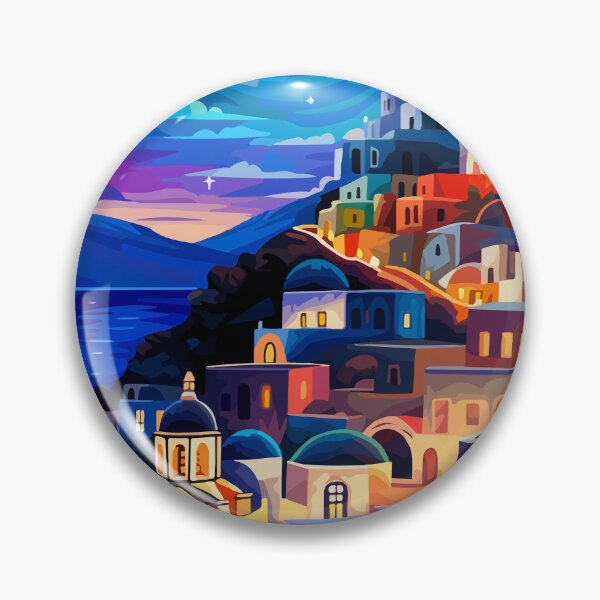 Item preview, Calm Santorini Greek Night Stars Greece Theme Art designed and sold by LVTFCOarts.