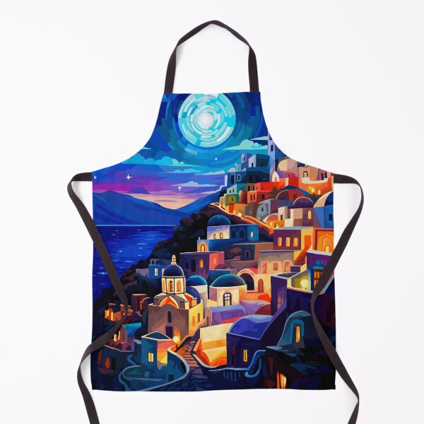 Item preview, Calm Santorini Greek Night Stars Greece Theme Art designed and sold by LVTFCOarts.