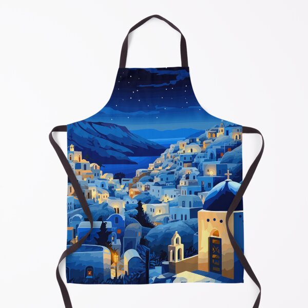 Item preview, Santorini Greece Night Stars Greek Pastel Lofi Art designed and sold by LVTFCOarts.