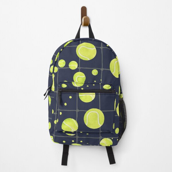 Item preview, bouncing green tennis balls on midnight blue designed and sold by Catherine Wallace Art.
