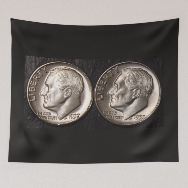 Item preview, 1957 P & 1957 D Roosevelt Dimes 2 Coins designed and sold by coinsxcrochet.