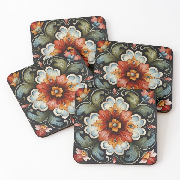 Item preview, Norwegian Rosemaling-Oil On Canvas #32 designed and sold by Gypsykiss.