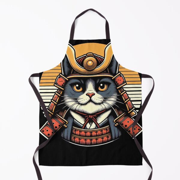 Item preview, Samurai Cat Fun Retro Kitten Samurai Graphic designed and sold by SpookshowDesign.