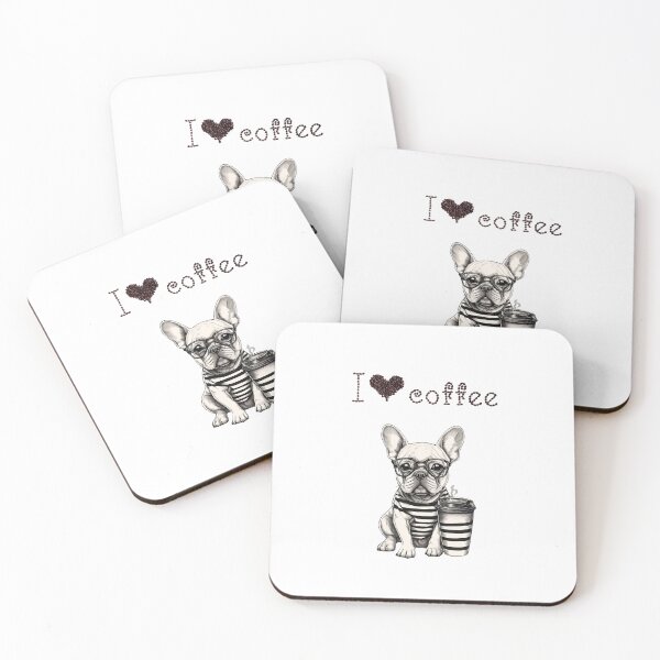 Item preview, Cute and Funny Dog, I Love Coffee, Dog and Coffee Lover Gifts designed and sold by haRexia.