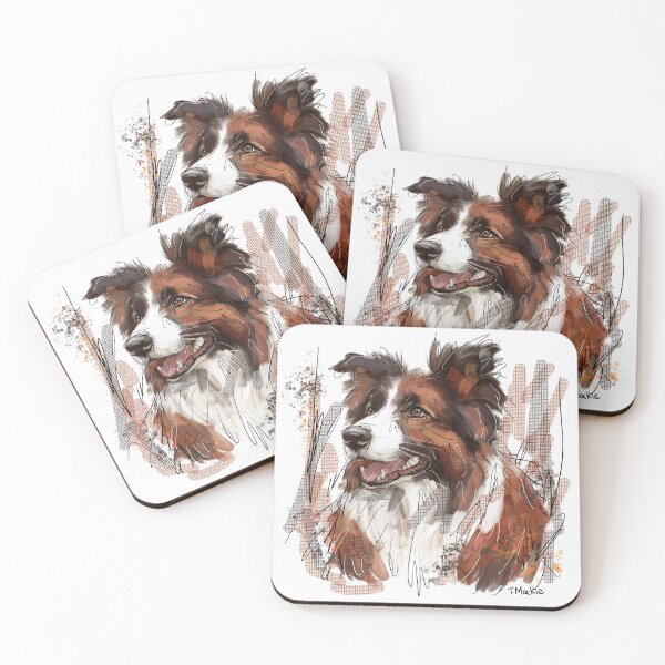 Item preview, Brown and White Border Collie designed and sold by TraceyMackieArt.