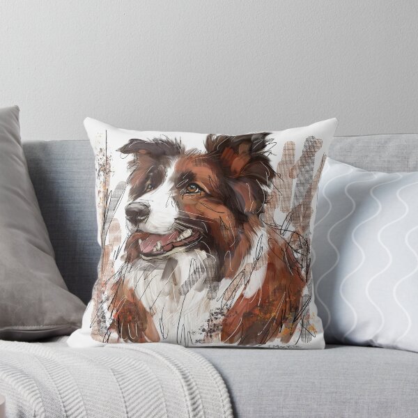 Item preview, Brown and White Border Collie designed and sold by TraceyMackieArt.