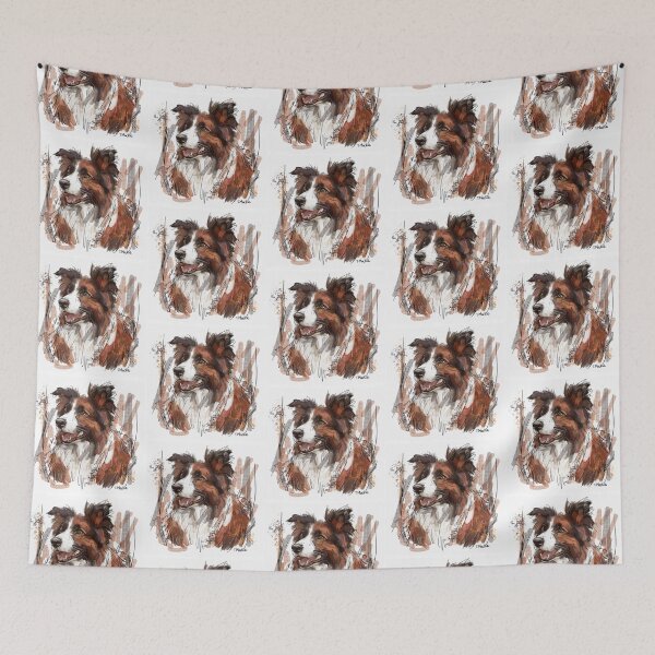 Item preview, Brown and White Border Collie designed and sold by TraceyMackieArt.