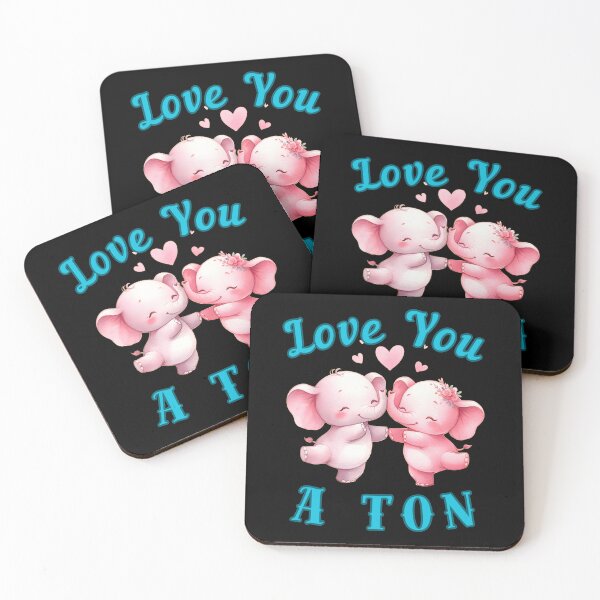 Item preview, Love You A Ton. funny elephant designed and sold by ElephantVibes.
