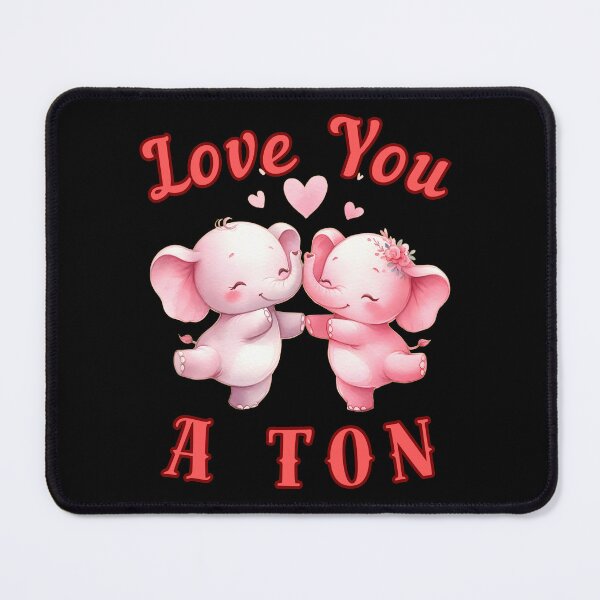 Item preview, Love You A Ton. colorful elephant designed and sold by ElephantVibes.