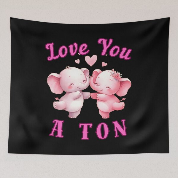Item preview, Love You A Ton. elephant head designed and sold by ElephantVibes.
