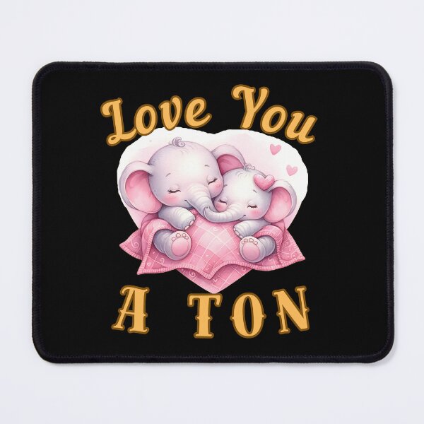 Item preview, Love You A Ton. watercolor elephant designed and sold by ElephantVibes.