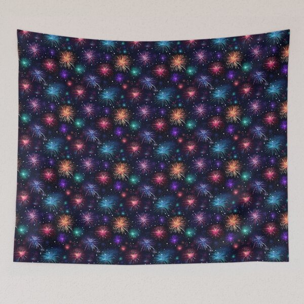 Item preview, Vibrant Fireworks Display in Night Sky Illustration designed and sold by sample325.