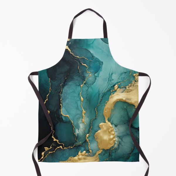 Item preview, Dynamic abstract unique marble design blue gold 1 designed and sold by GoKindCreations.