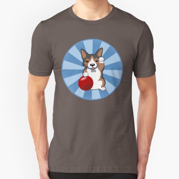 Maneki Corgi (Tricolor) Slim Fit T-Shirt