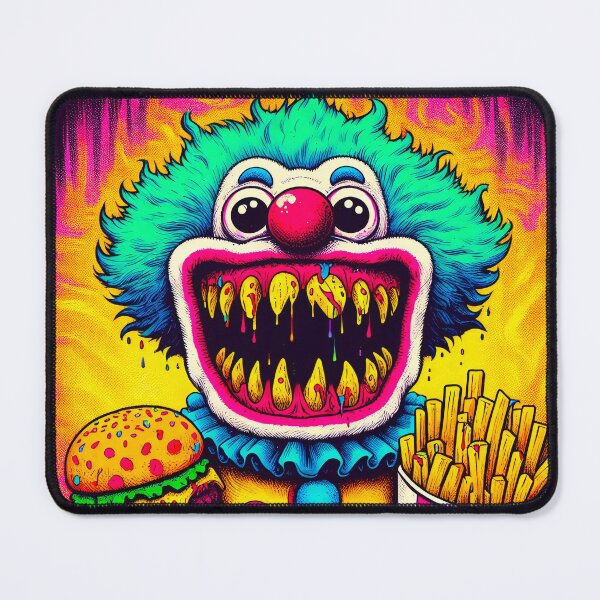Artikelvorschau, Lustiger gruseliger Horror-Fast-Food-Zirkusclown! entworfen und verkauft von AIPixelMaster.