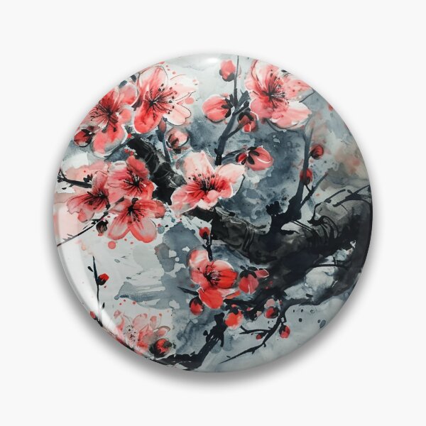 Item preview, Delicate Cherry Blossoms In The Style Of Japanese Ink designed and sold by Obsidian Ink by Wilshire.