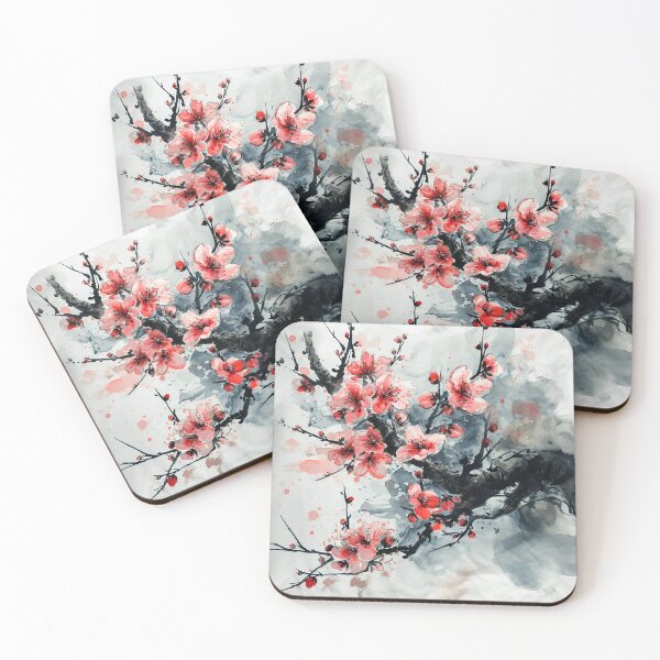 Item preview, Delicate Cherry Blossoms In The Style Of Japanese Ink designed and sold by Obsidian Ink by Wilshire.