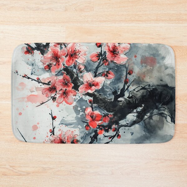 Item preview, Delicate Cherry Blossoms In The Style Of Japanese Ink designed and sold by Obsidian Ink by Wilshire.