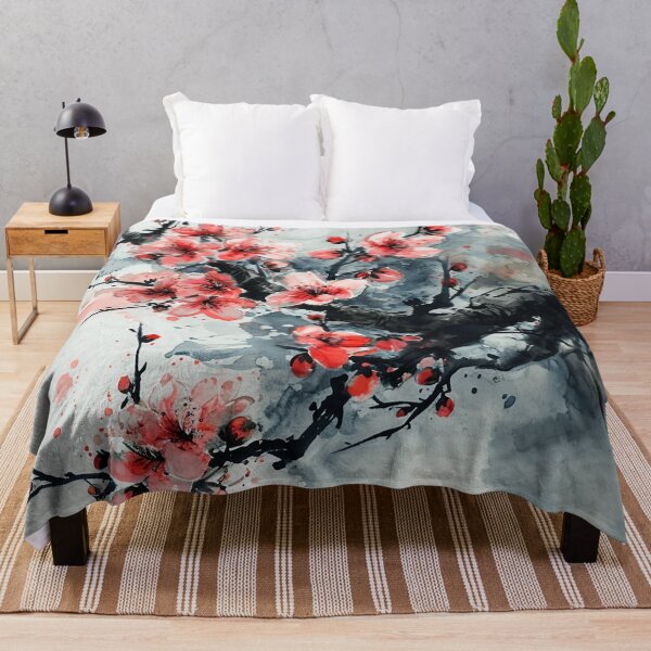 Item preview, Delicate Cherry Blossoms In The Style Of Japanese Ink designed and sold by Obsidian Ink by Wilshire.