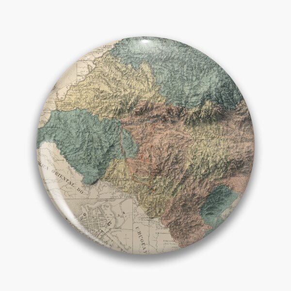 Item preview, 1868 Rio Grande do Sul State, Brazil Shaded Relief Map 3D digitally-rendered designed and sold by ThinkAboutMaps.