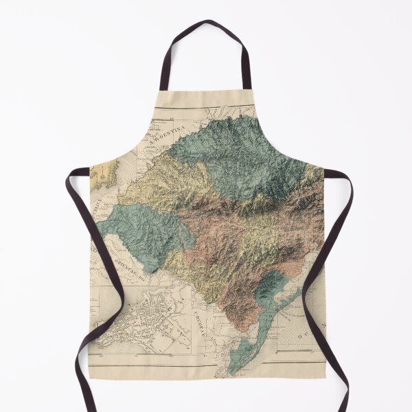 Item preview, 1868 Rio Grande do Sul State, Brazil Shaded Relief Map 3D digitally-rendered designed and sold by ThinkAboutMaps.