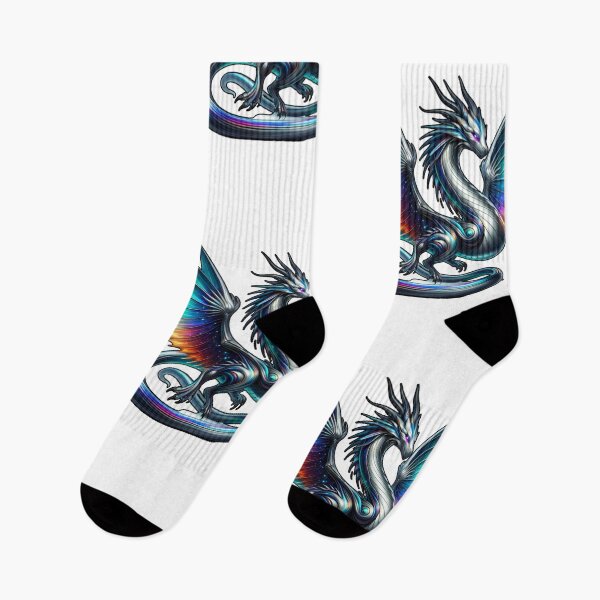 Item preview, Sleek Black Dragon with Long Tail and Multicolored Wings designed and sold by kylmllr101684.