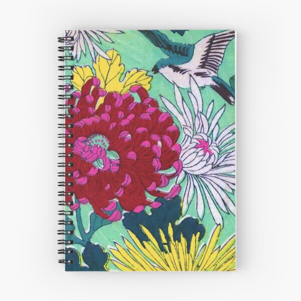 Item preview,  Japanese Art, retro prints cute, chrysanthemum, bird print, great Japan Gift! designed and sold by JapaneseClub.
