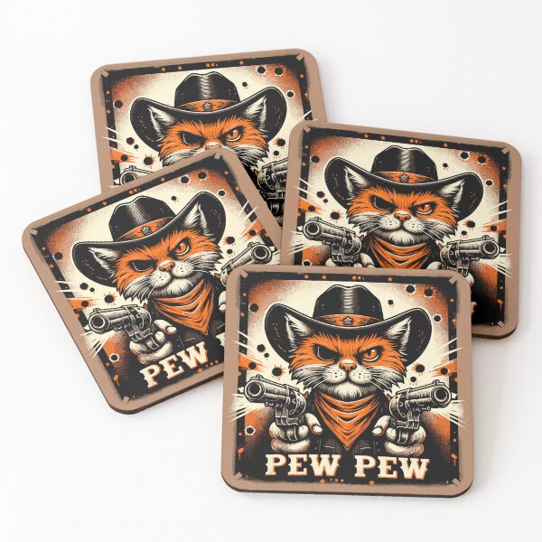 Item preview, Pew Pew - The Orange Outlaw: Feline Duelist in the Wild West designed and sold by Diegos-.