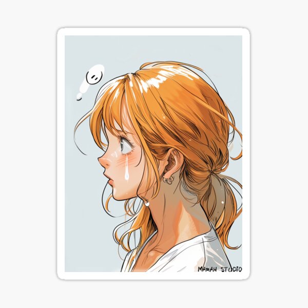 Anime Orange Hair Stickers for Sale Redbubble