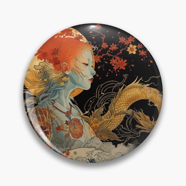 Item preview, Woman with Japanese Dragon designed and sold by Obsidian Ink by Wilshire.