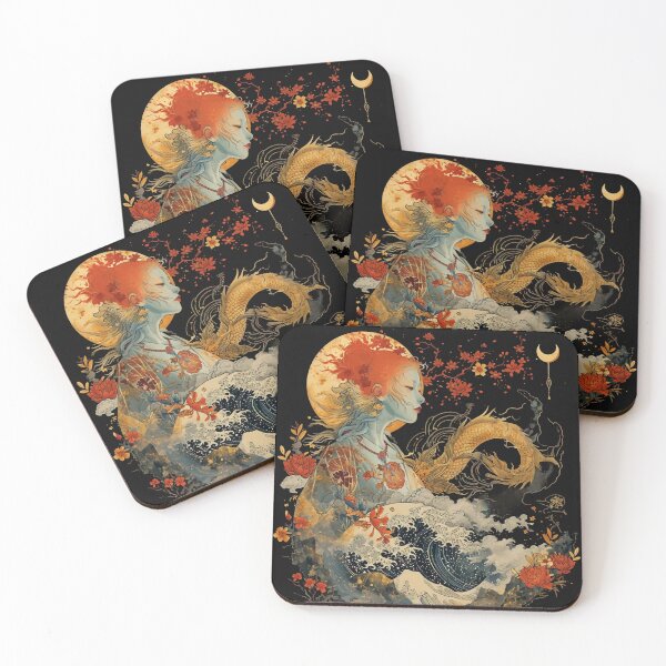 Item preview, Woman with Japanese Dragon designed and sold by Obsidian Ink by Wilshire.