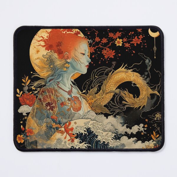 Item preview, Woman with Japanese Dragon designed and sold by Obsidian Ink by Wilshire.