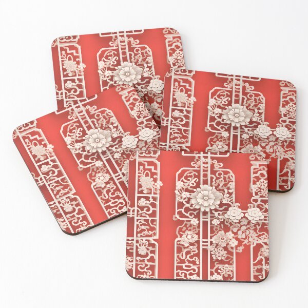 Item preview, Intricate Red Chinese Paper Cut Patterns designed and sold by sample325.
